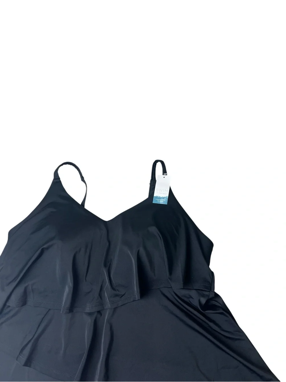 Swim by Cacique NWT Lane Bryant Women's Size 22 Black Tiered Swim Tankini Top
